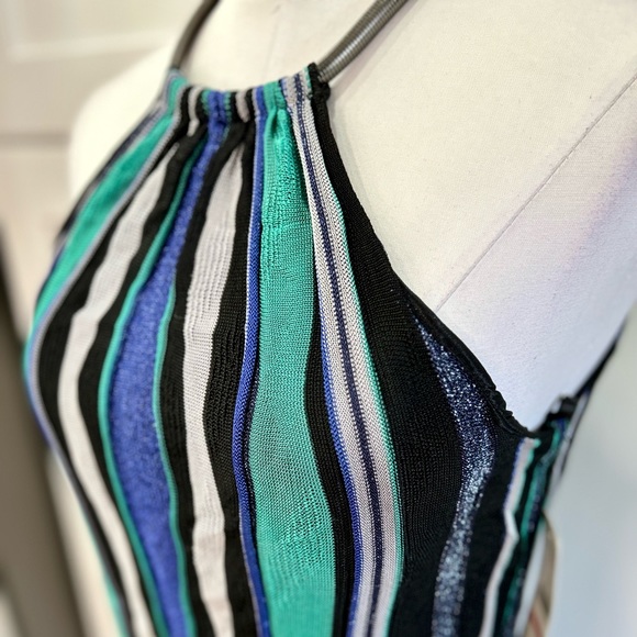 NWT Laundry by Shelli Segal Metallic Thread Halter Dress - Picture 7 of 11